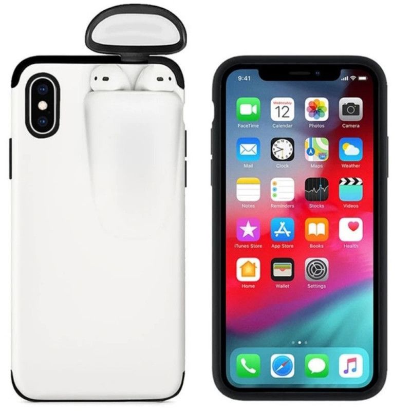 Etui iPhone XR Biały Czarny Etui Airpods 2 W 1