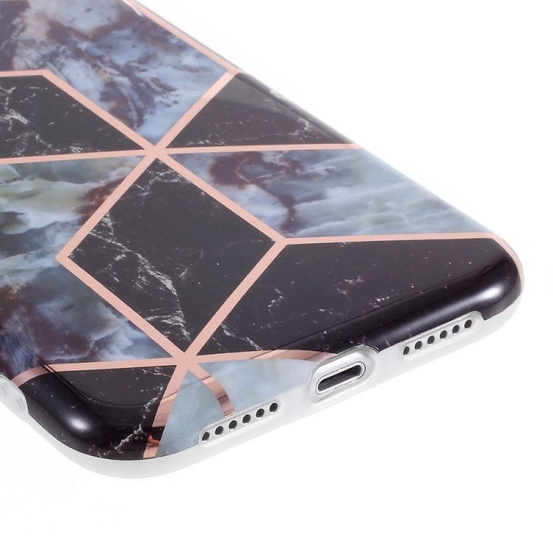 Etui iPhone XR Biały Czarny Geometria W Kolorze Marmuru Etui Ochronne