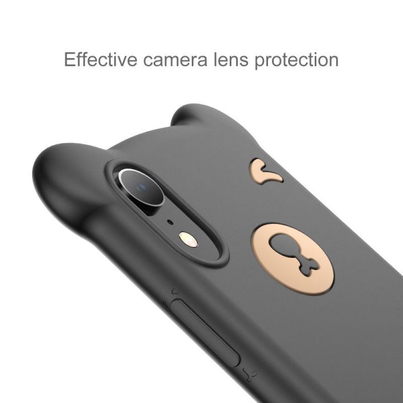 Etui iPhone XR Brązowy Czarny Mały Miś Baseus