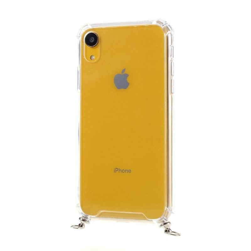 Etui iPhone XR Czarny Hybryda Z Kolorowym Sznurkiem Etui Ochronne