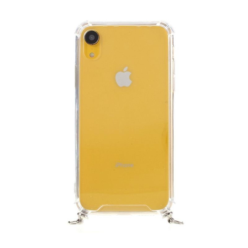 Etui iPhone XR Czarny Hybryda Z Kolorowym Sznurkiem Etui Ochronne