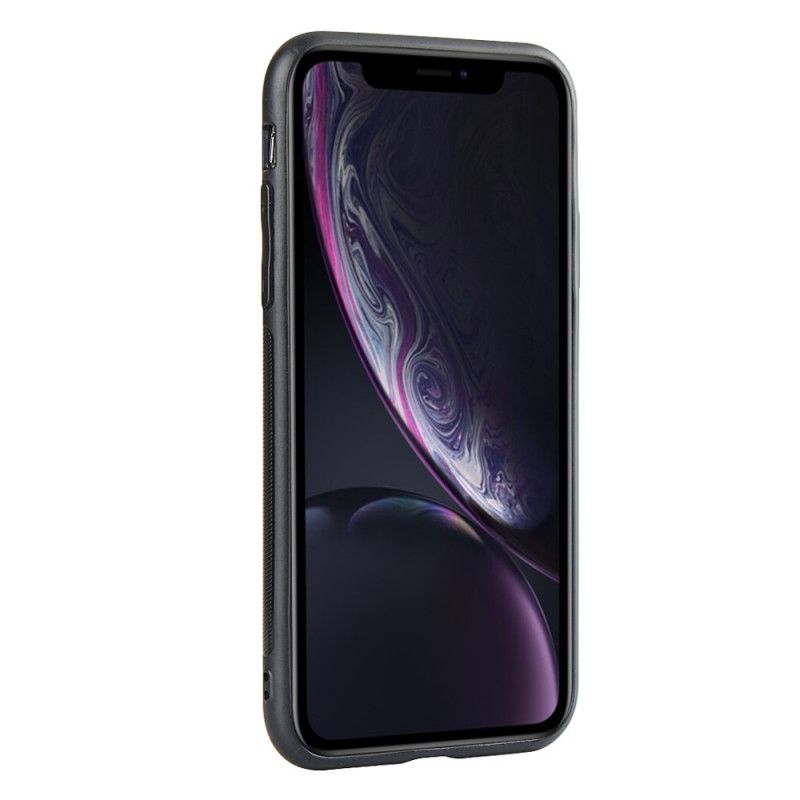 Etui iPhone XR Czarny Pasek Z Prawdziwej Skóry I Etui Na Karty