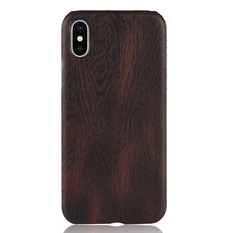 Etui iPhone XR Czarny Seria Elementów Z Drewna Etui Ochronne