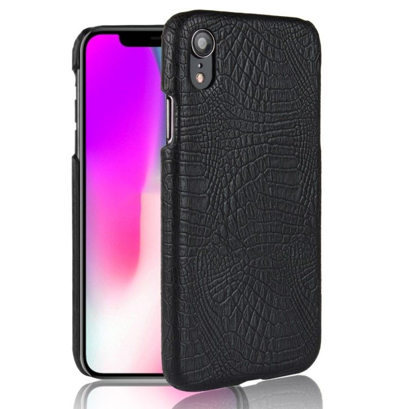 Etui iPhone XR Czerwony Czarny Efekt Skóry Krokodyla Etui Ochronne