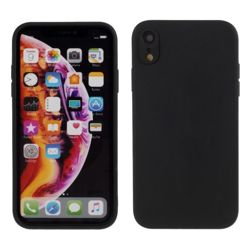 Etui iPhone XR Czerwony Czarny Matowy Silikon W Czystym Kolorze