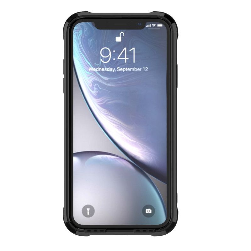 Etui iPhone XR Czerwony Czarny Przezroczyste Poduszki Ochronne Leeu