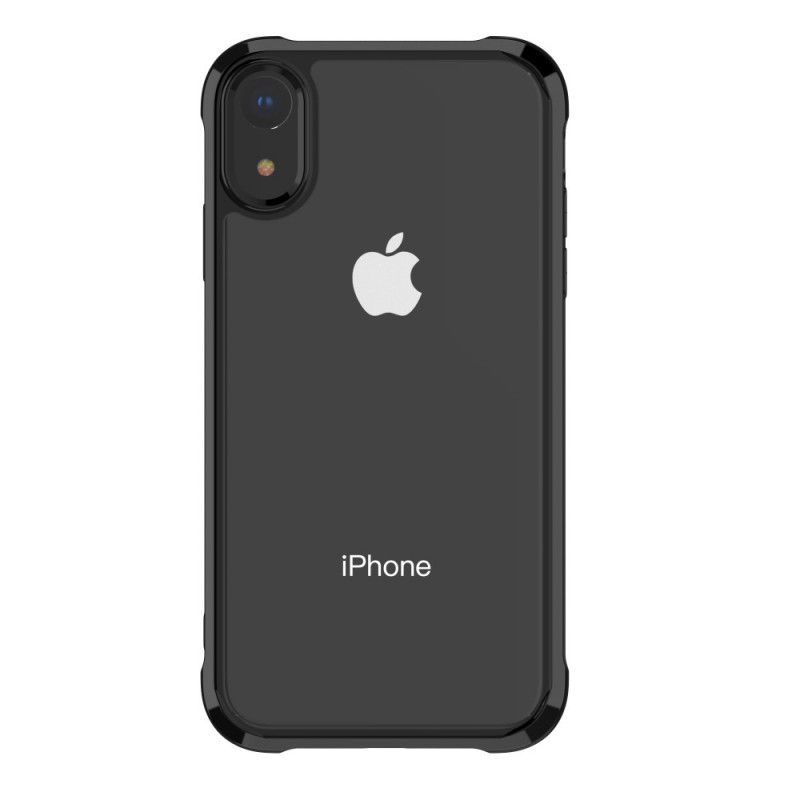 Etui iPhone XR Czerwony Czarny Przezroczyste Poduszki Ochronne Leeu