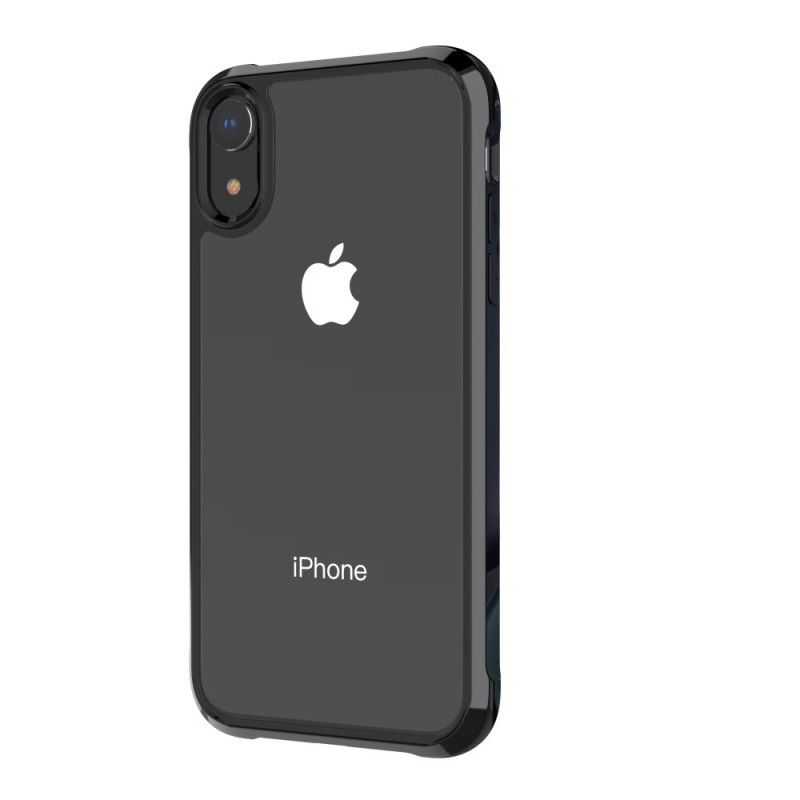 Etui iPhone XR Czerwony Czarny Przezroczyste Poduszki Ochronne Leeu