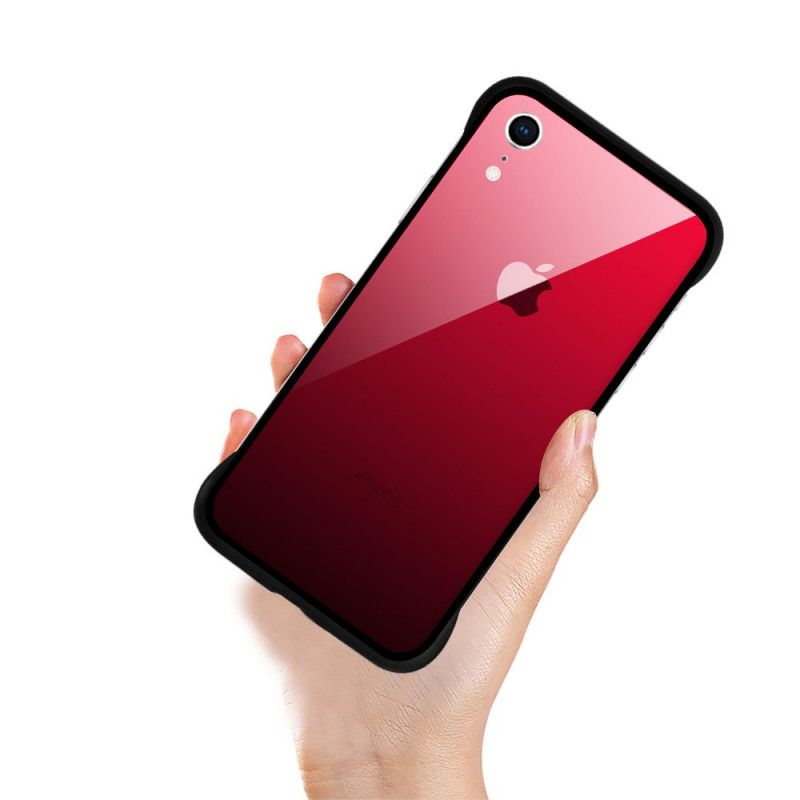 Etui iPhone XR Fioletowy Ciemnoniebieski Nxe Hartowane Kolory Szkła Etui Ochronne