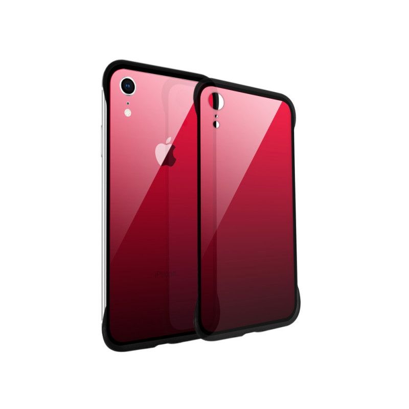 Etui iPhone XR Fioletowy Ciemnoniebieski Nxe Hartowane Kolory Szkła Etui Ochronne