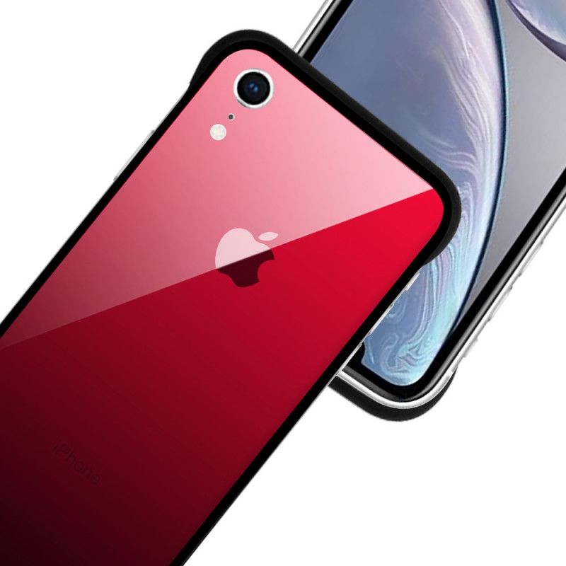 Etui iPhone XR Fioletowy Ciemnoniebieski Nxe Hartowane Kolory Szkła Etui Ochronne