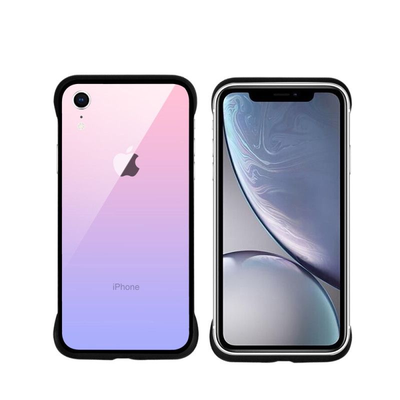 Etui iPhone XR Fioletowy Ciemnoniebieski Nxe Hartowane Kolory Szkła Etui Ochronne