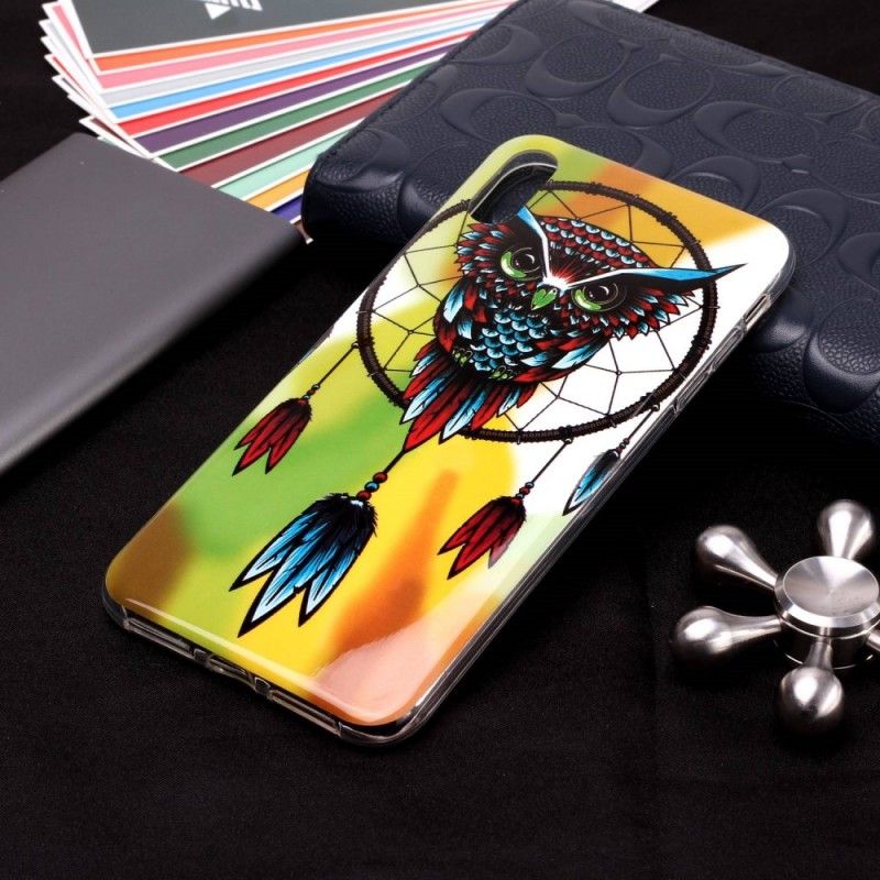 Etui iPhone XR Fluorescencyjny Łapacz Snów Sowy