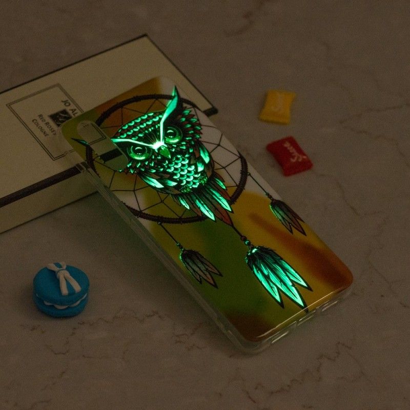 Etui iPhone XR Fluorescencyjny Łapacz Snów Sowy