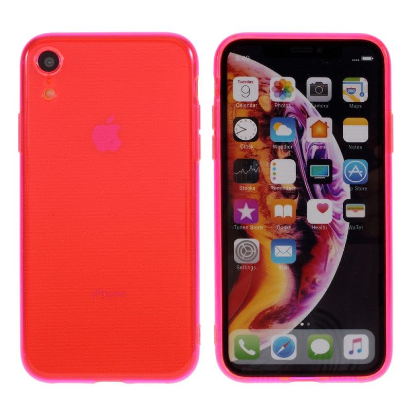 Etui iPhone XR Granatowy Pomarańczowy Kolory Silikonowe Etui Ochronne