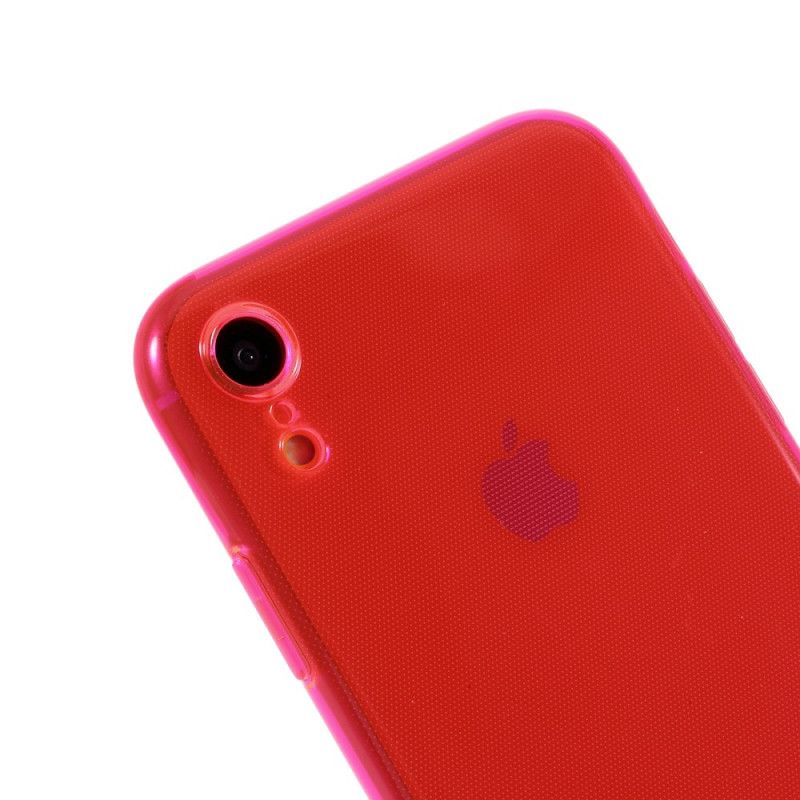 Etui iPhone XR Granatowy Pomarańczowy Kolory Silikonowe Etui Ochronne