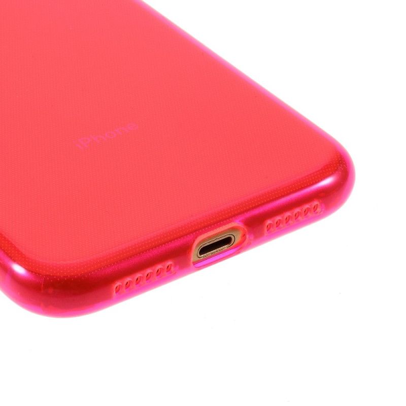 Etui iPhone XR Granatowy Pomarańczowy Kolory Silikonowe Etui Ochronne