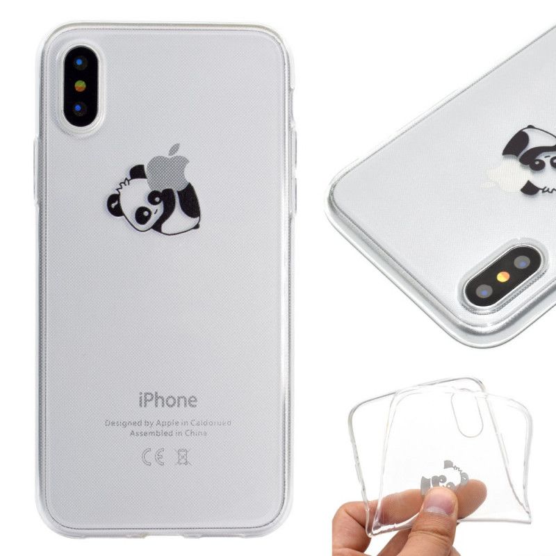 Etui iPhone XR Gry Panda Z Logo Etui Ochronne