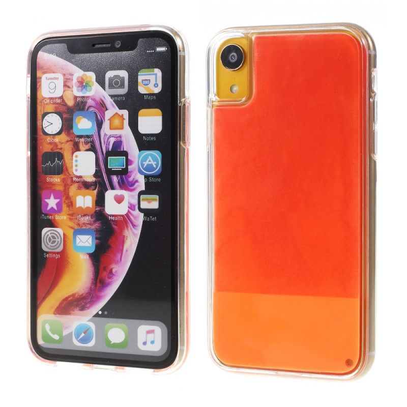 Etui iPhone XR Jasnoniebieski Czerwony Świecący