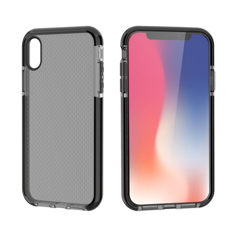 Etui iPhone XR Pomarańczowy Biały Kropki Błyszczące Krawędzie