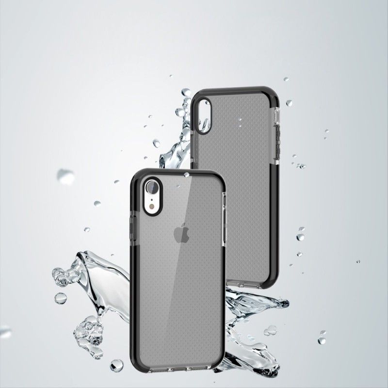 Etui iPhone XR Pomarańczowy Biały Kropki Błyszczące Krawędzie