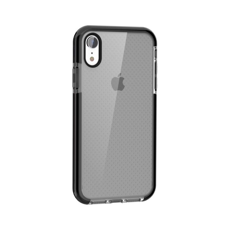 Etui iPhone XR Pomarańczowy Biały Kropki Błyszczące Krawędzie