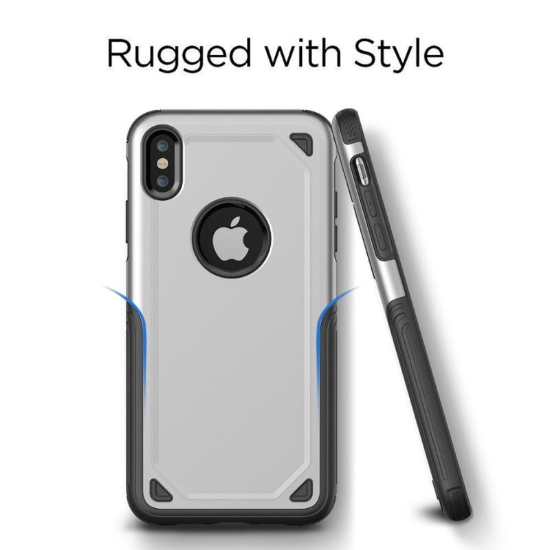 Etui iPhone XR Różowe Złoto Czarny Efekt Metalu Premium Etui Ochronne