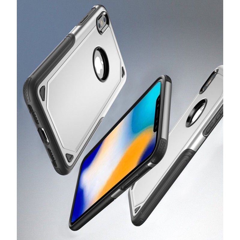 Etui iPhone XR Różowe Złoto Czarny Efekt Metalu Premium Etui Ochronne