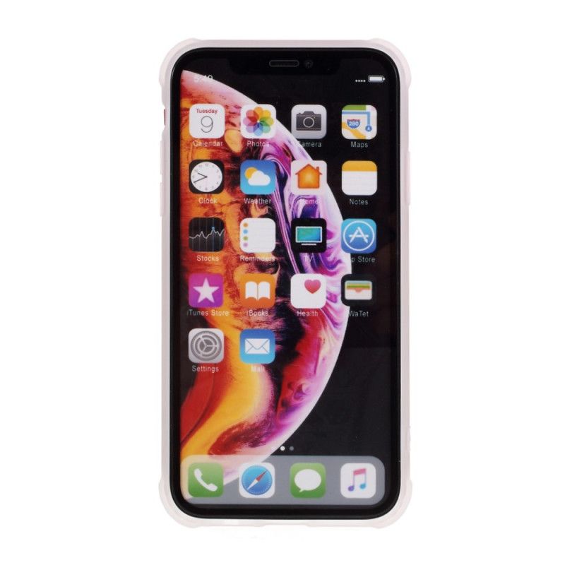 Etui iPhone XR Różowy Biały Marmurowy Wzór Geometryczny