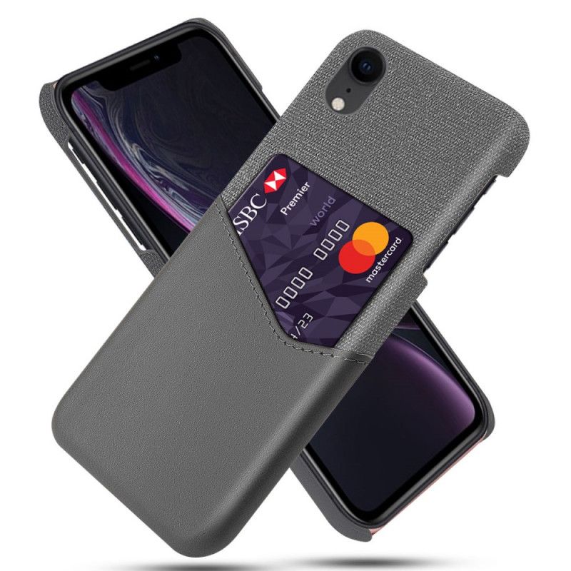 Etui iPhone XR Szary Czarny Posiadacz Karty Ksq Etui Ochronne