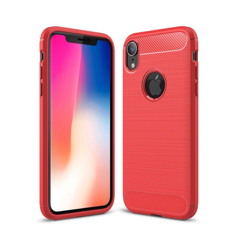 Etui iPhone XR Szary Czarny Szczotkowane Włókno Węglowe