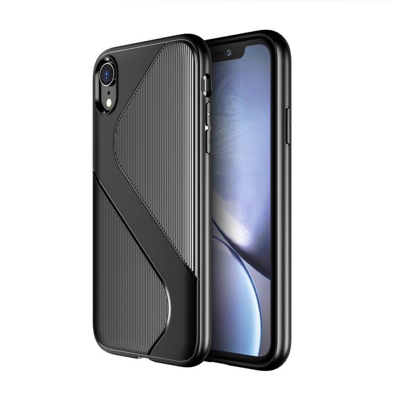 Etui iPhone XR Zielony Czarny S Teksturowana Konstrukcja