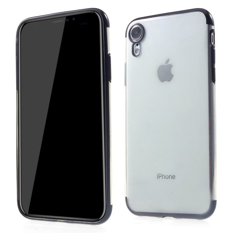 Etui iPhone XR Złoty Czerwony Przezroczyste Błyszczące Krawędzie