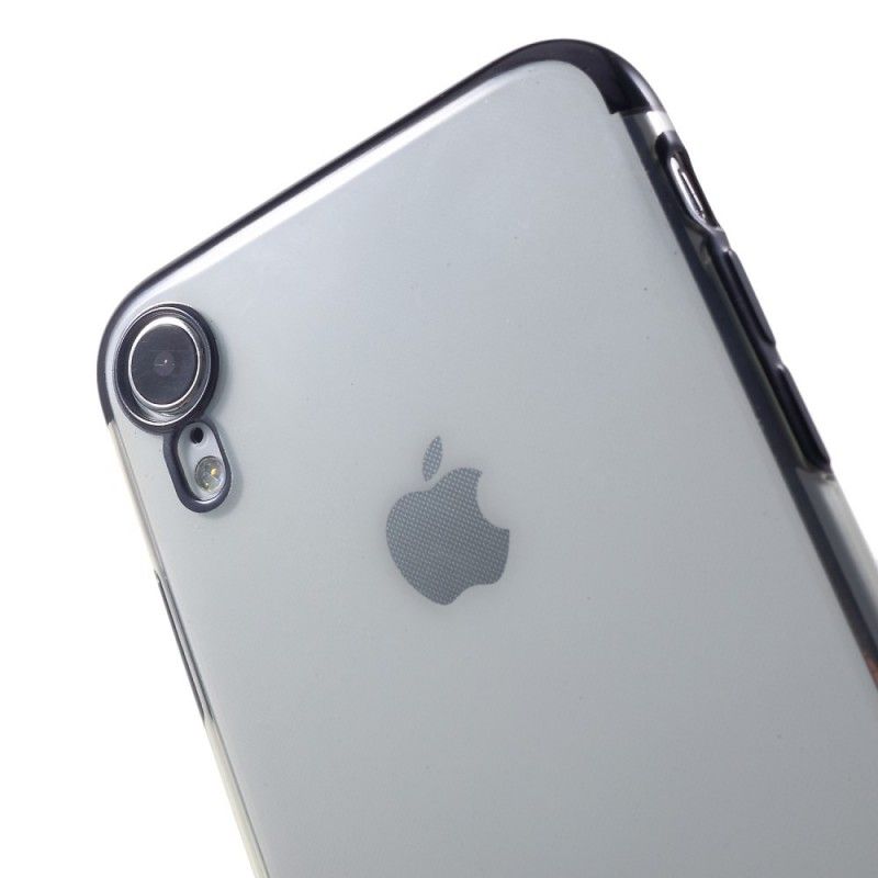 Etui iPhone XR Złoty Czerwony Przezroczyste Błyszczące Krawędzie