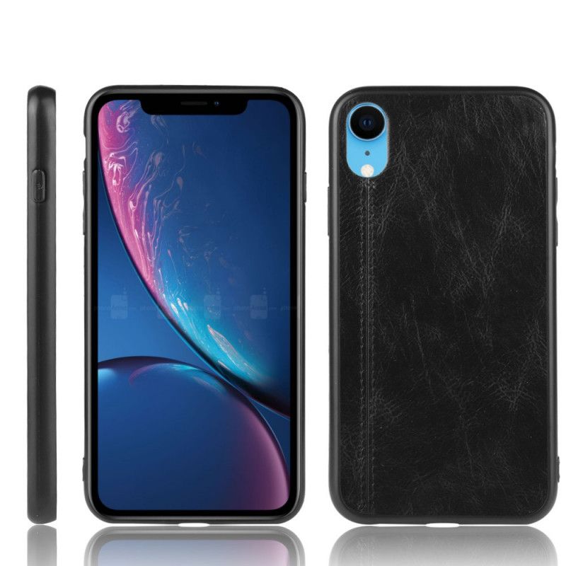 Futerały iPhone XR Czerwony Czarny Szwy W Stylu Skóry