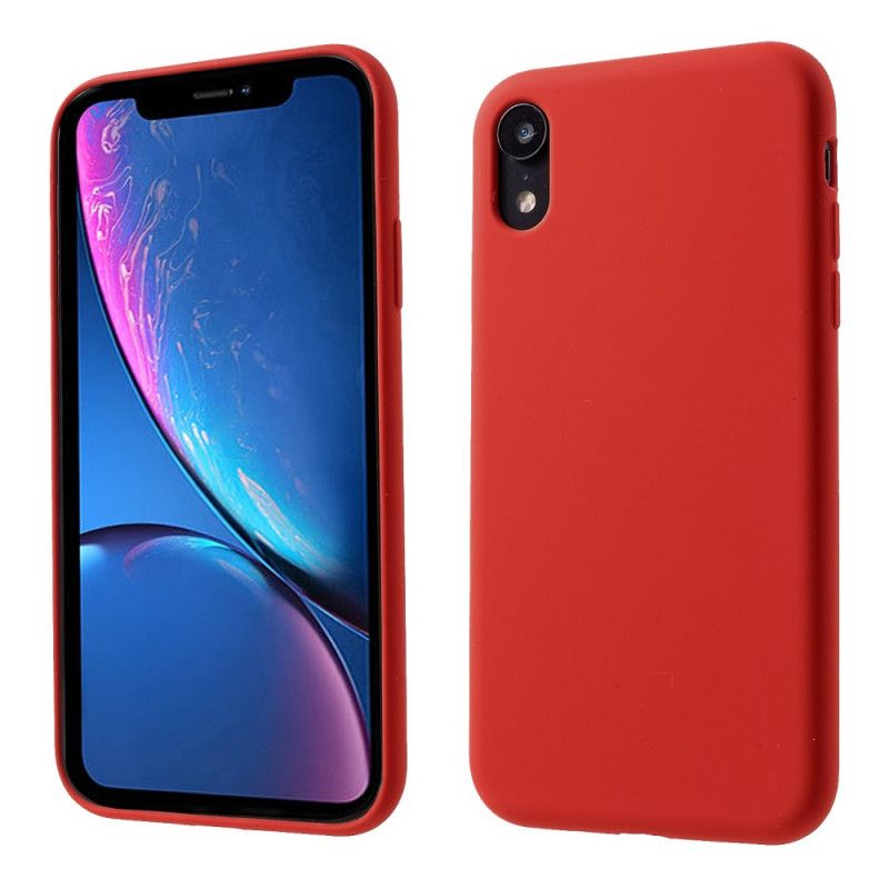 Futerały iPhone XR Czerwony Czarny Wzajemny Płynny Silikon