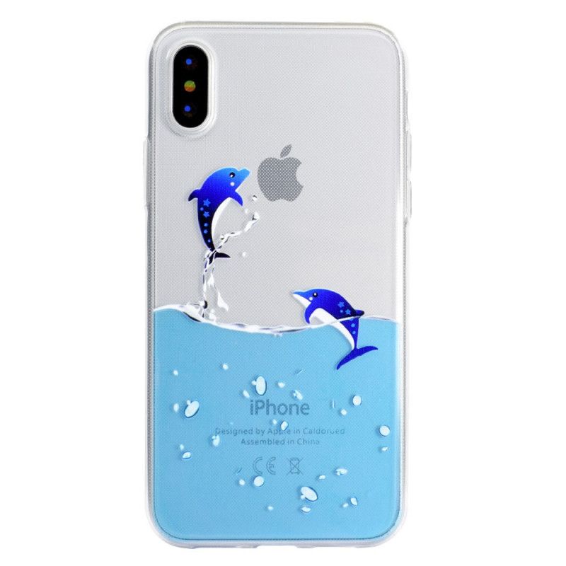 Futerały iPhone XR Etui na Telefon Gry Z Delfinami