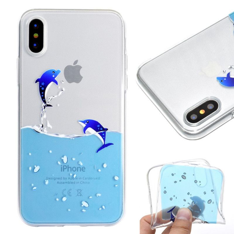 Futerały iPhone XR Etui na Telefon Gry Z Delfinami