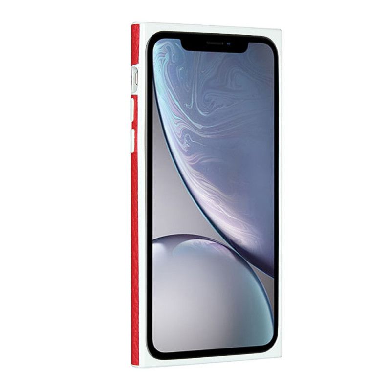 Futerały iPhone XR Szary Czarny Etui na Telefon Etui Na Karty Z Prawdziwej Skóry Liczi Ze Smyczą