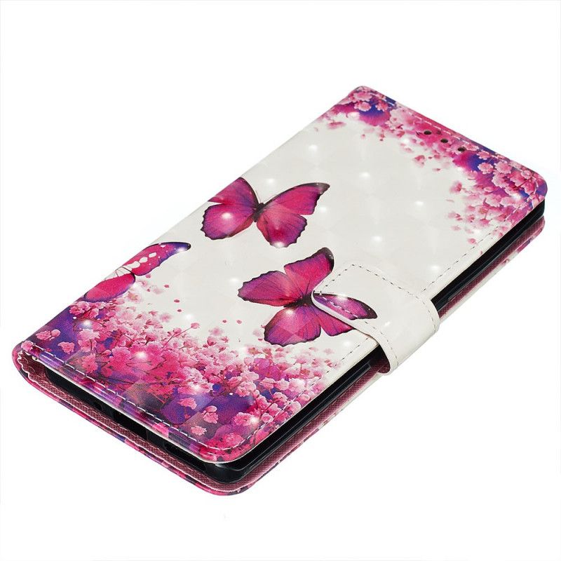 Etui Folio Huawei Mate 30 Pro Czerwone Motyle