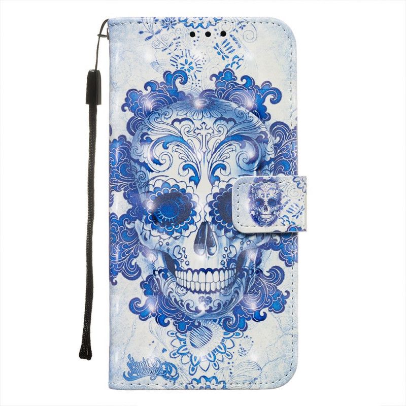 Etui Folio Huawei Mate 30 Pro Niebieska Czaszka Etui Ochronne