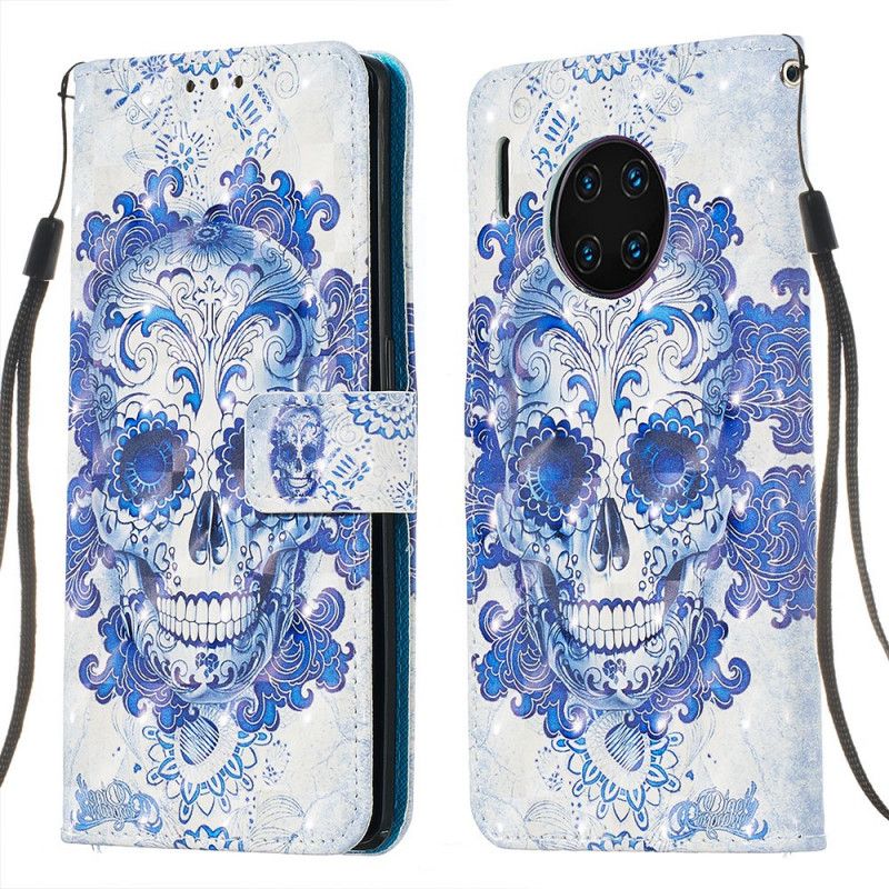 Etui Folio Huawei Mate 30 Pro Niebieska Czaszka Etui Ochronne