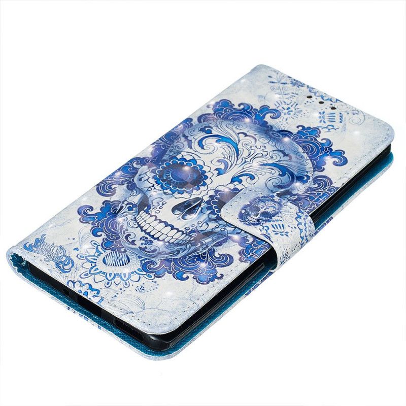 Etui Folio Huawei Mate 30 Pro Niebieska Czaszka Etui Ochronne