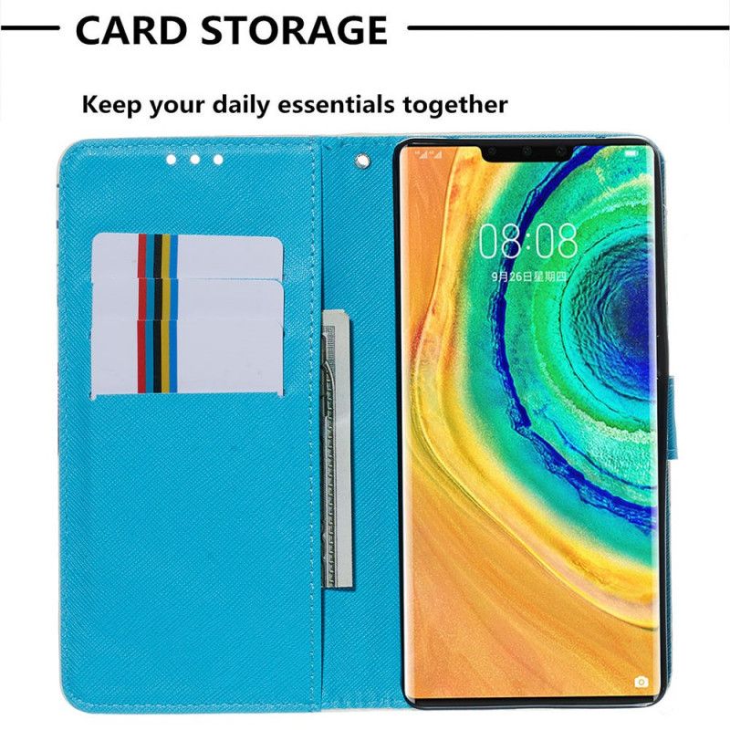 Etui Folio Huawei Mate 30 Pro Niebieska Czaszka Etui Ochronne