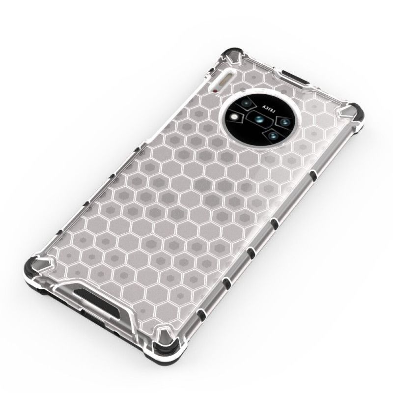 Etui Huawei Mate 30 Pro Biały Czarny Styl Plastra Miodu