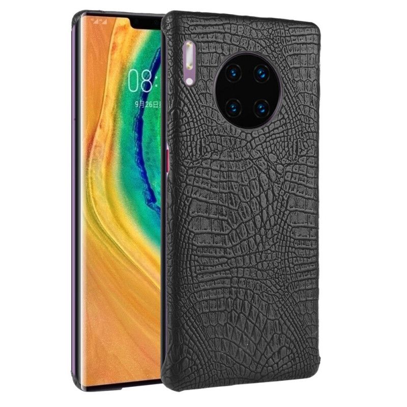 Etui Huawei Mate 30 Pro Biały Czarny Styl Skóry Krokodyla Etui Ochronne