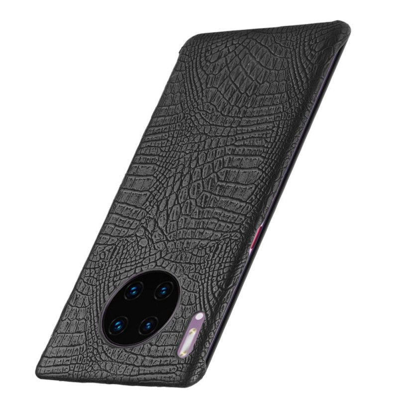 Etui Huawei Mate 30 Pro Biały Czarny Styl Skóry Krokodyla Etui Ochronne