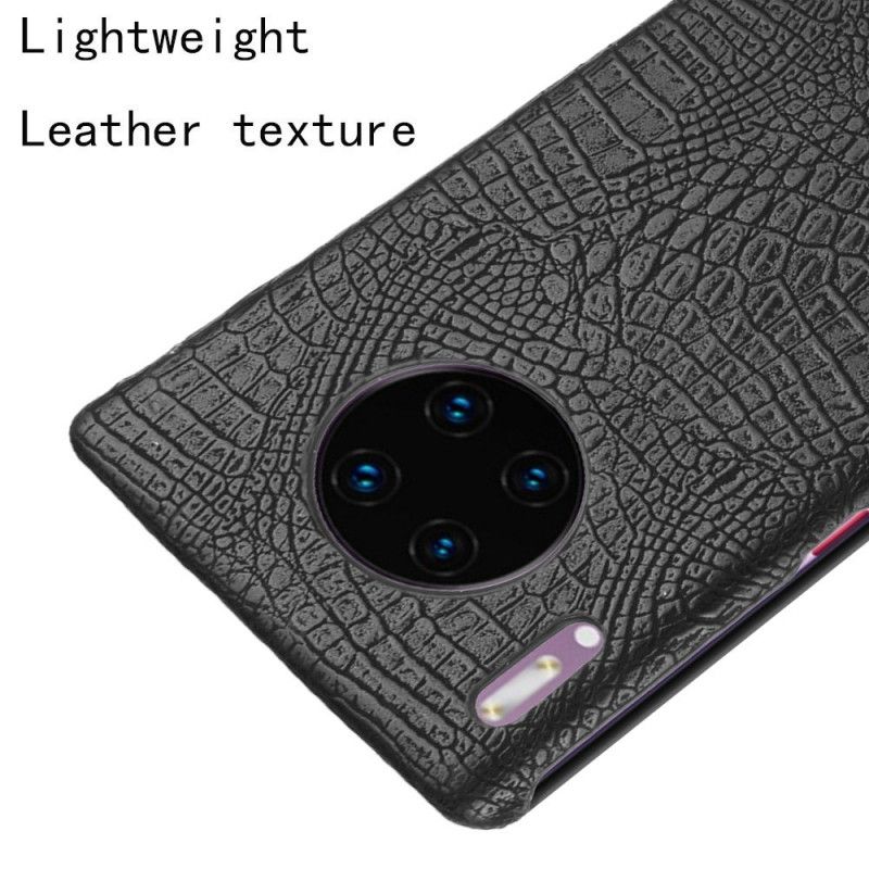 Etui Huawei Mate 30 Pro Biały Czarny Styl Skóry Krokodyla Etui Ochronne