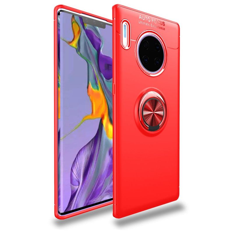 Etui Huawei Mate 30 Pro Czerwony Czarny Pierścień Obrotowy Lenuo