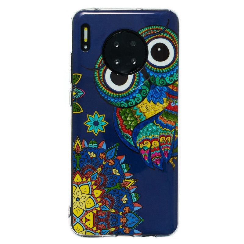 Etui Huawei Mate 30 Pro Fluorescencyjna Sowa Mandala